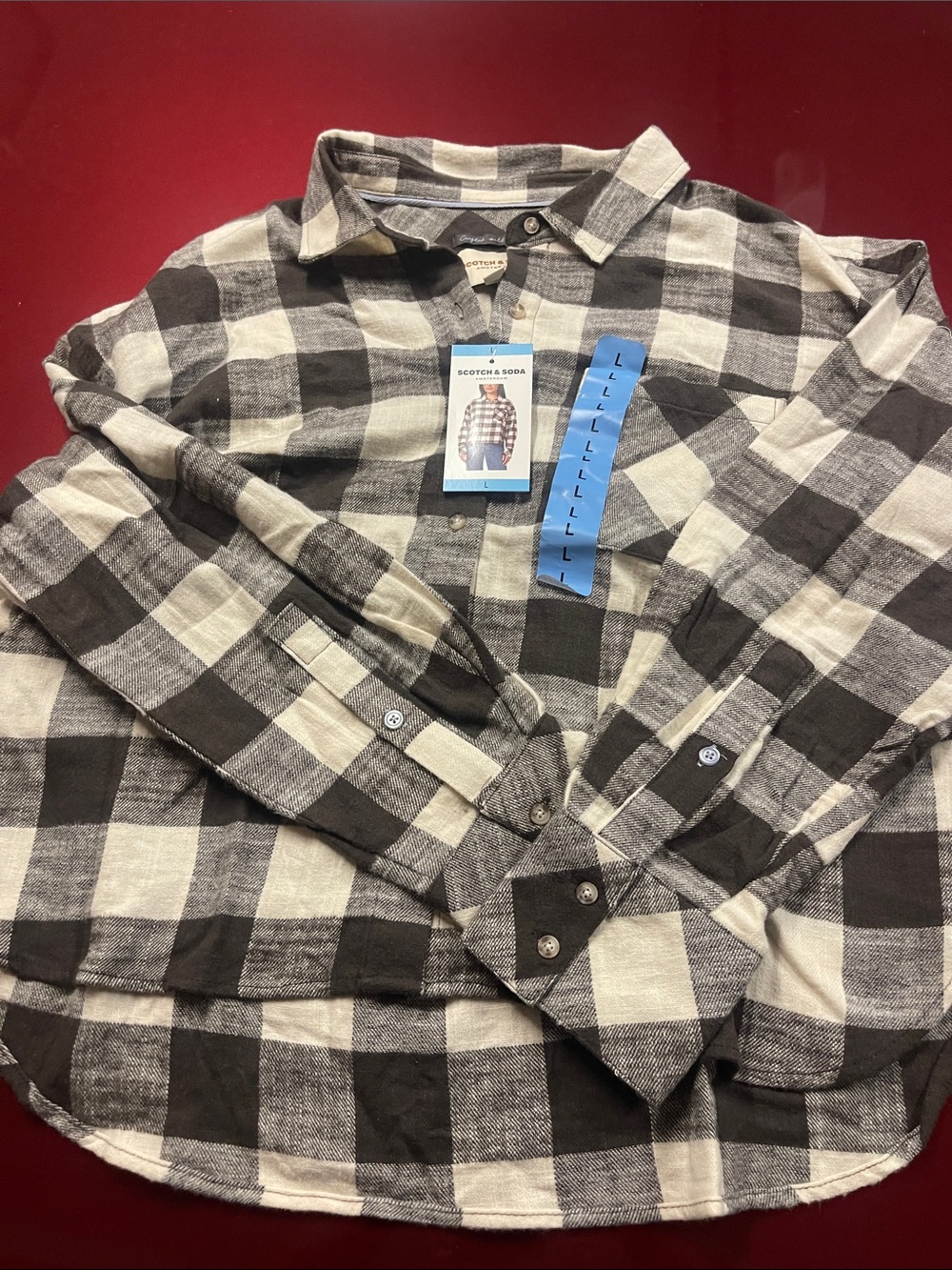 024 - Scotch & Soda Black and White Check Button-Down Shirt